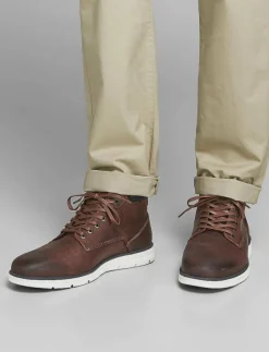Jack & Jones Kängor|JFWTUBAR LEATHER BRANDY SN - Kängor med snörning