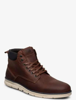 Jack & Jones Kängor|JFWTUBAR LEATHER BRANDY SN - Kängor med snörning