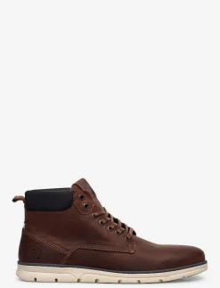 Jack & Jones Kängor|JFWTUBAR LEATHER BRANDY SN - Kängor med snörning