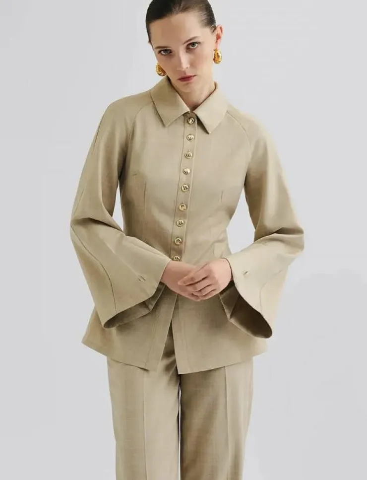 Kvinnor Malina Blusar & Skjortor|Joan Tailored Fitted Button shirt - Långärmade
