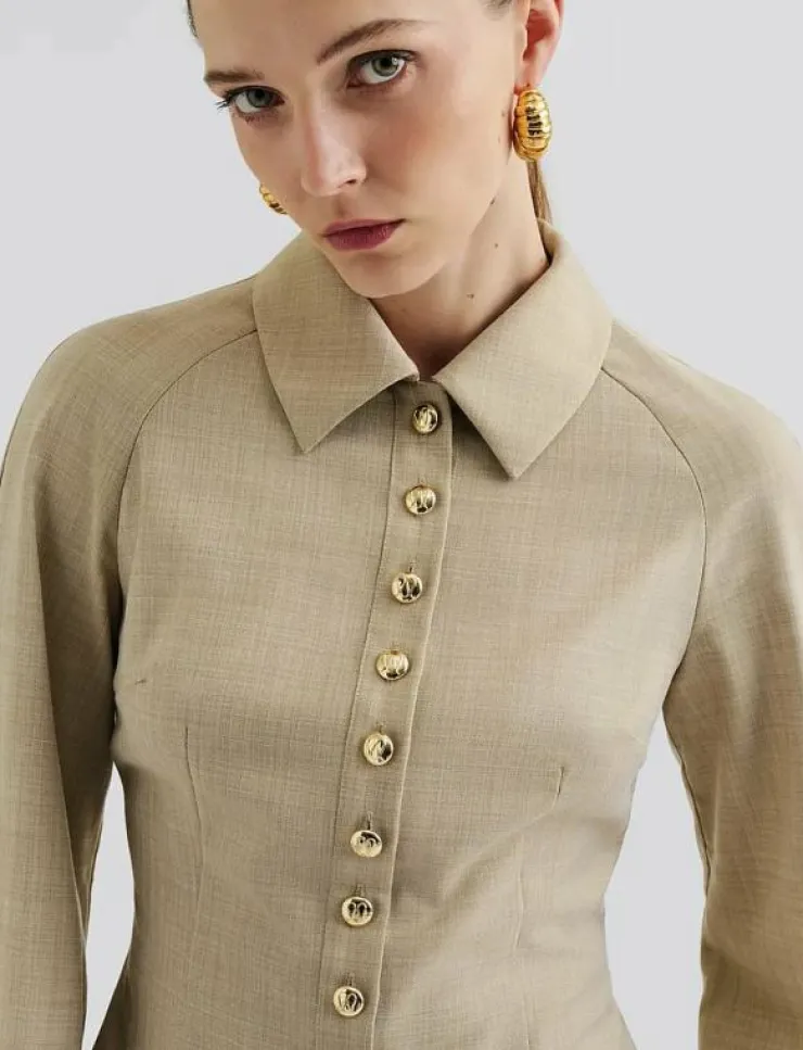 Kvinnor Malina Blusar & Skjortor|Joan Tailored Fitted Button shirt - Långärmade