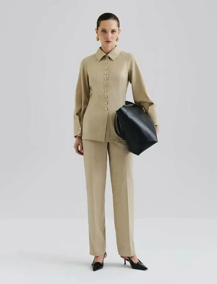Kvinnor Malina Blusar & Skjortor|Joan Tailored Fitted Button shirt - Långärmade