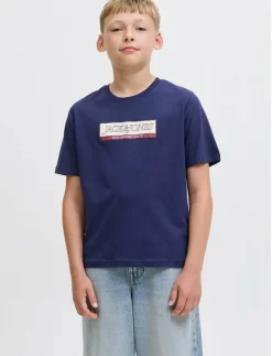 Barn Jack & Jones Basplagg|JORINWOOD BLOCK BRAND TEE SS CN NOOS JNR - Kortärmade