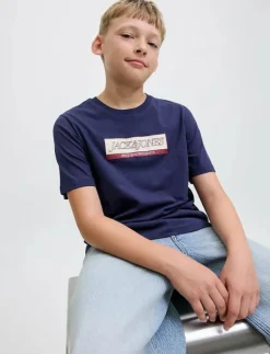 Barn Jack & Jones Basplagg|JORINWOOD BLOCK BRAND TEE SS CN NOOS JNR - Kortärmade
