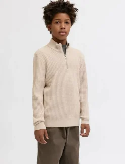Barn Jack & Jones Överdelar|JPRBLUBARKLEY KNIT HALF ZIP JNR - Stickade tröjor