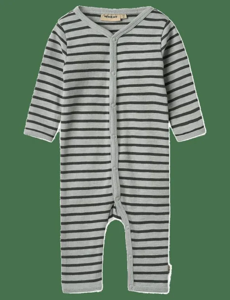 Wheat Jumpsuit L/S Dusty - Långärmad bodysuit|Barn Bodysuits