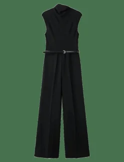 Kvinnor Mango Jumpsuits|Jumpsuit with draped neck and belt - Jumpsuits