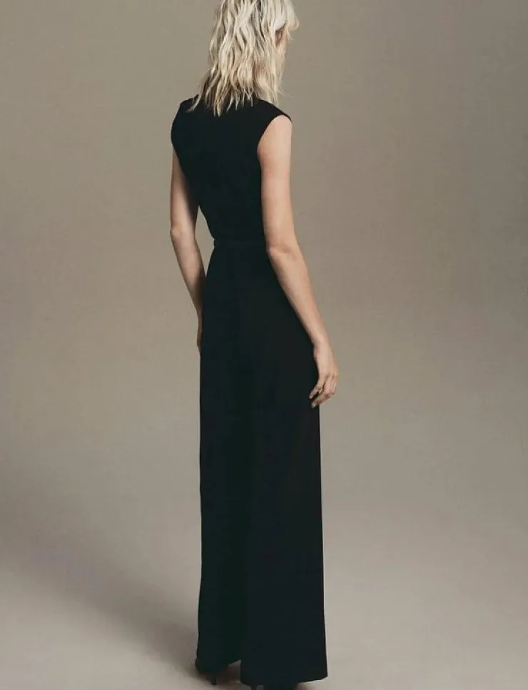 Kvinnor Mango Jumpsuits|Jumpsuit with draped neck and belt - Jumpsuits