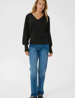 Kaffe KAlone v-neck Pullover - Stickat|Kvinnor Plus Size & Curvy|Stickat