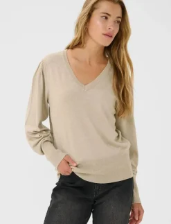Kaffe KAlone v-neck Pullover - Stickat|Kvinnor Kläder