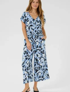 Kvinnor Kaffe Jumpsuits|KAmira Plain Weave Jumpsuit Printed - Jumpsuits