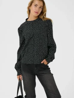Kvinnor Kaffe Plus Size & Curvy|Blusar & Skjortor|KArea Printed Blouse - Långärmade blusar