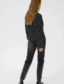 Kvinnor Kaffe Plus Size & Curvy|Blusar & Skjortor|KArea Printed Blouse - Långärmade blusar