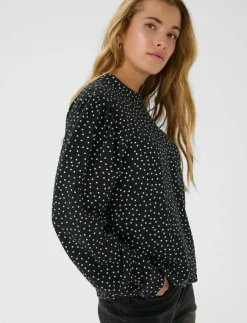 Kvinnor Kaffe Plus Size & Curvy|Blusar & Skjortor|KArea Printed Blouse - Långärmade blusar