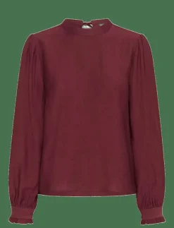 Kvinnor Kaffe Plus Size & Curvy|Blusar & Skjortor|KArea Solid Blouse - Långärmade blusar