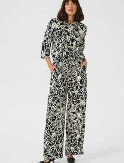 Kvinnor Kaffe Jumpsuits|KAsanne Plain Weave Jumpsuit Printe - Jumpsuits