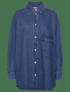 Kvinnor NORR Blusar & Skjortor|Kenzie oversized denim shirt - Jeansskjortor