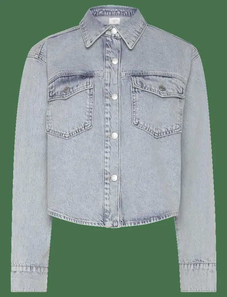Kvinnor NORR Plus Size & Curvy|Denimkläder|Kenzie short shirt - Jeansskjortor