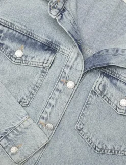 Kvinnor NORR Plus Size & Curvy|Denimkläder|Kenzie short shirt - Jeansskjortor