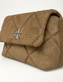 Kvinnor Tory Burch Crossbody Bags|Axelremsväskor|Kira Diamond Quilt Suede Small Convertible Shoulder Bag - Crossbody Bags