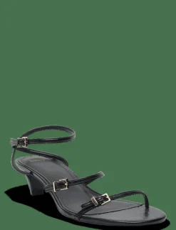 Kvinnor Mango Sandaler|Högklackade Skor|Kitten-heel sandals with buckle - Sandaler