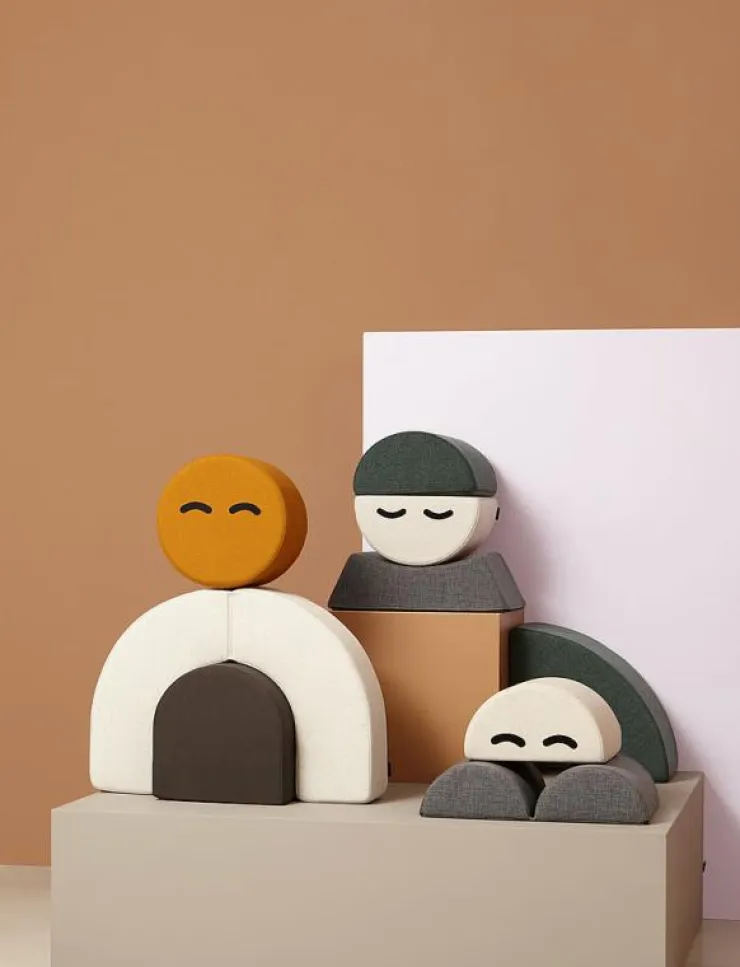 By KlipKlap KK Mr. Half Circle Face - Beige - Motorikleksak|Barn Motorikleksaker