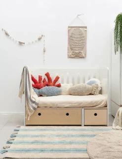 Lorena Canals Knitted blanket Stripes Natural-Grey - Filtar & täcken|Barn Sova|Sova