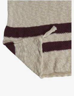 Barn Lorena Canals Sova|Sova|Knitted blanket Stripes Natural-Burgundy - Filtar & täcken