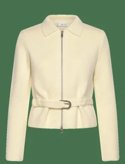 Kvinnor Mango Jackor & Kappor|Knitted jacket with belt and buckle - Ulljackor
