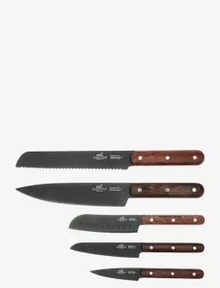 Lion Sabatier Köksknivar & Knivtillbehör|Knivset Phenix 5 delar Svart/Trä - Knivset