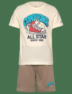 Barn Converse Set|KS-KNIT SHORT SET - Set med kortärmad t-shirt