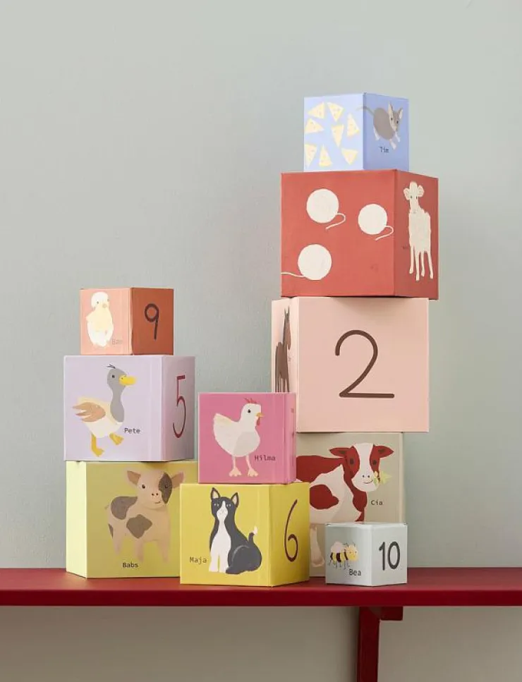 Kid's Concept Kuber papp 1-10 AIDEN - Stapelbara klossar|Barn Babyleksaker|Babyleksaker