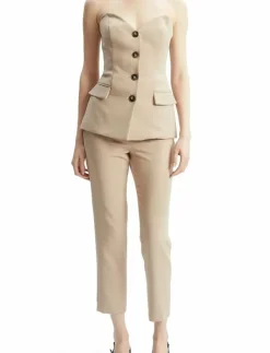 Kvinnor Bardot Kavajer|KYLIAN BUTTON FRONT TOP - Linnen