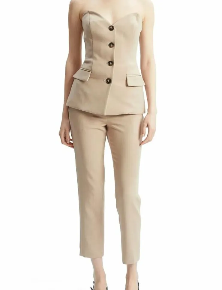Kvinnor Bardot Kavajer|KYLIAN BUTTON FRONT TOP - Linnen