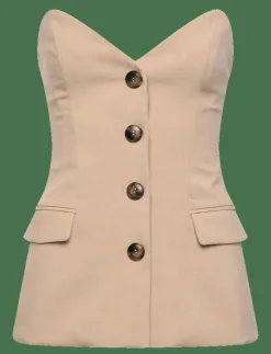 Kvinnor Bardot Kavajer|KYLIAN BUTTON FRONT TOP - Linnen