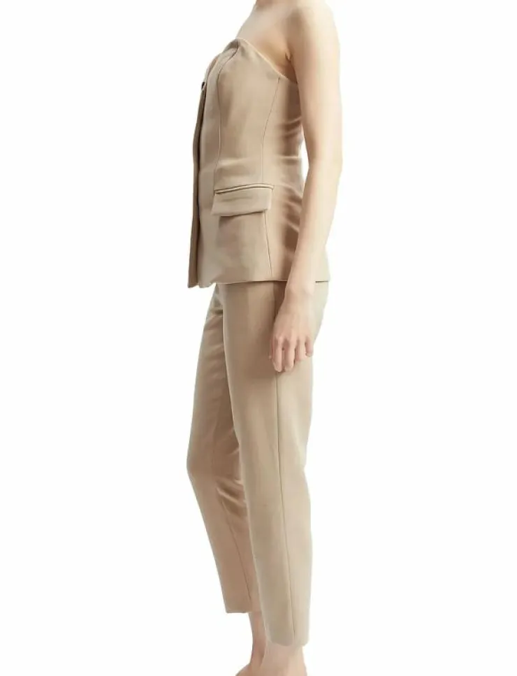 Kvinnor Bardot Kavajer|KYLIAN BUTTON FRONT TOP - Linnen