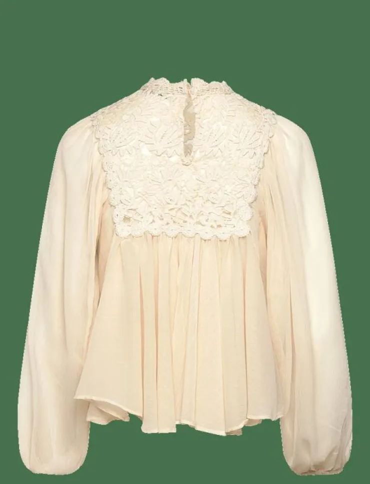 Mango Lace combination blouse - Långärmade blusar|Kvinnor Blusar & Skjortor