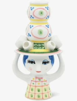Bjørn Wiinblad Ljusstakar & Ljushållare|Lady with hat Ljusstake H16 cm rosa - Dekoration