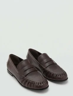 Mango Leather penny loafers - Loafers|Kvinnor Loafers