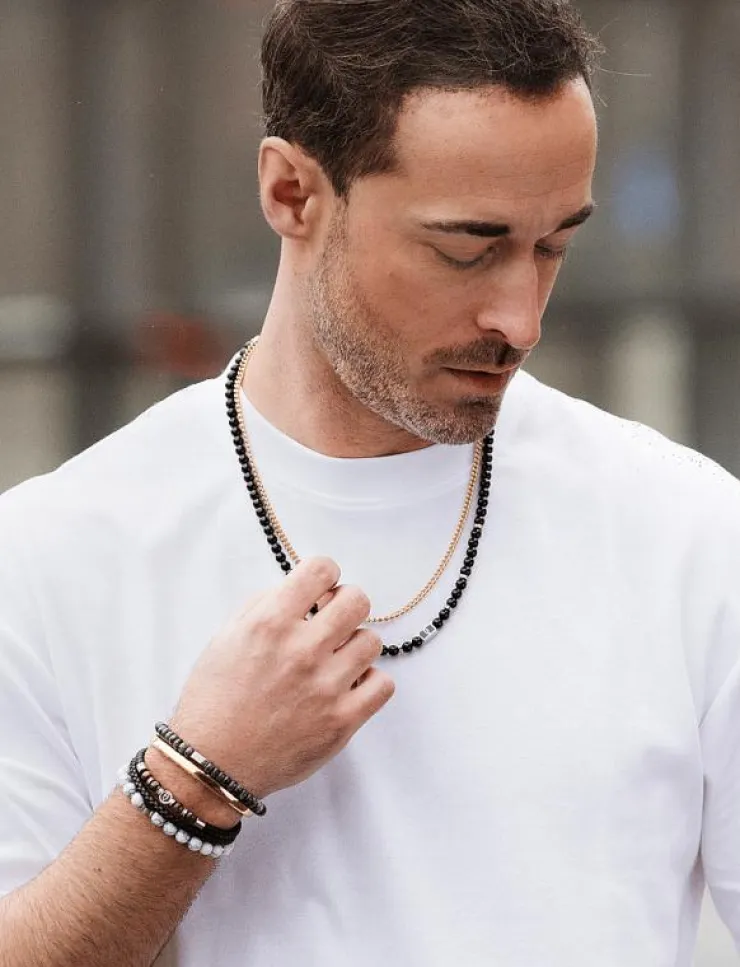 edd. Smycken|Leather/Beads Combo Bracelet - Armband