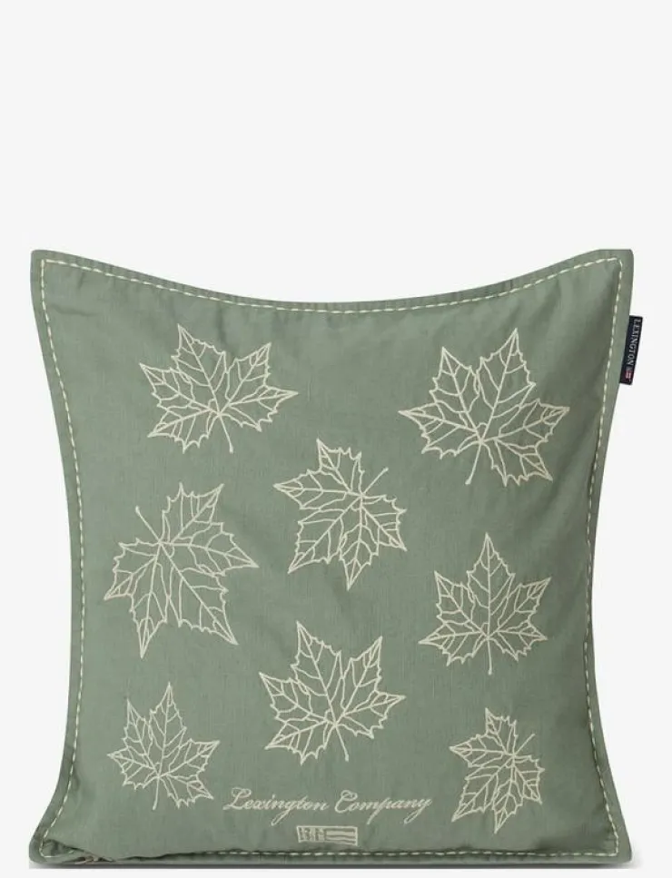 Lexington Home Leaves Embroidered Linen/Cotton Pillow Cover - Kuddfodral| Kuddar & Filtar