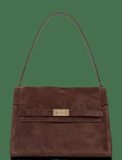 Tory Burch Lee Radziwill Suede Large Shoulder Bag - Handväskor|Kvinnor Handväskor