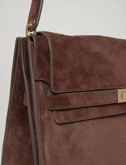 Tory Burch Lee Radziwill Suede Large Shoulder Bag - Handväskor|Kvinnor Handväskor