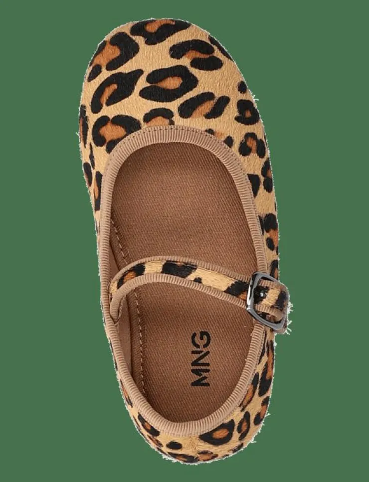 Mango Leopard-print leather ballerinas - Ballerinaskor & Slip-ons|Barn Ballerinaskor & Slip-Ons