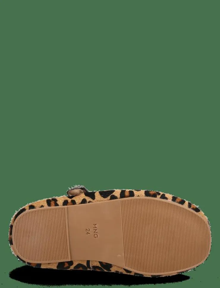 Mango Leopard-print leather ballerinas - Ballerinaskor & Slip-ons|Barn Ballerinaskor & Slip-Ons