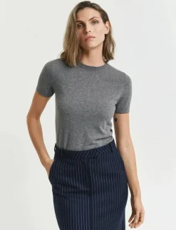 GANT LIGHT KNIT SS C-NECK - T-shirts|Kvinnor T-Shirts & Toppar