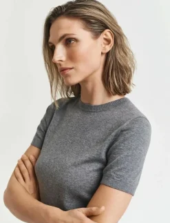 GANT LIGHT KNIT SS C-NECK - T-shirts|Kvinnor T-Shirts & Toppar