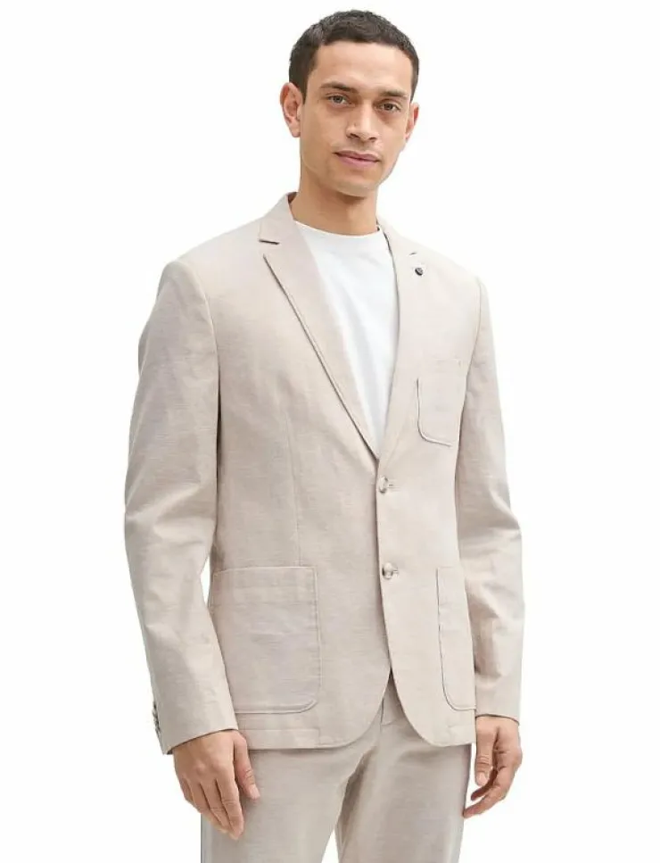 Tom Tailor linen blazer - Enkelknäppta kavajer| Kostymer & Kavajer