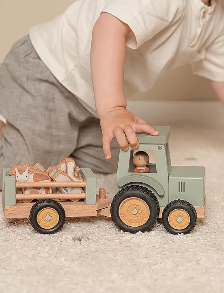 Barn Little Dutch Leksaksset & Leksaksfigurer|- Tractor with trailer Little Farm - Traktorer
