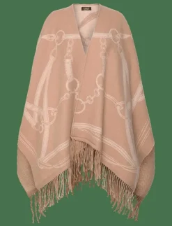 Kvinnor Lauren Ralph Lauren Sjalar & Halsdukar|Logo & Belting-Motif Jacquard Ruana - Sjalar